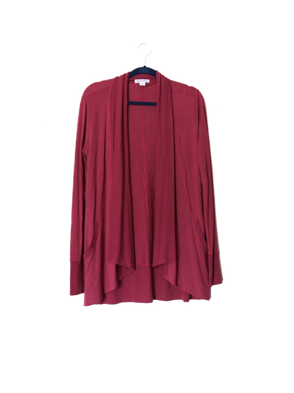 Athleta Pranayama Red Burgundy Wrap Cardigan Sweater